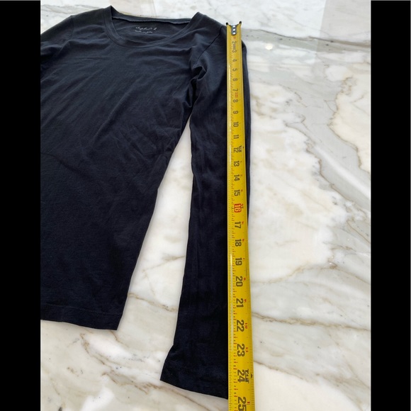 STEPHANIE B BLACK COTTON LONG SLEEVE T-SHIRT XS - Picture 6 of 8